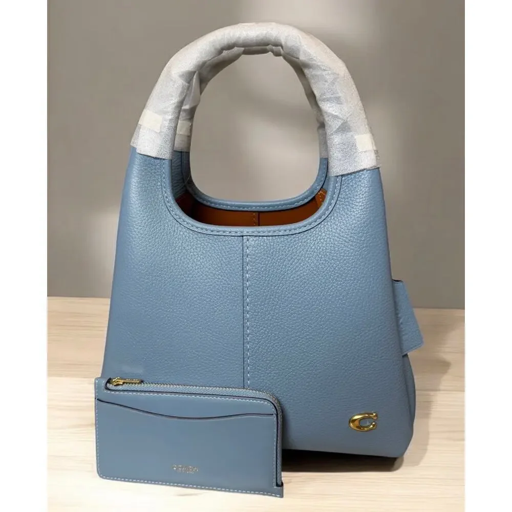 NWT Coach CM545 Pebble Leather Lana 23 Shoulder Bag & NY Zip Card Case